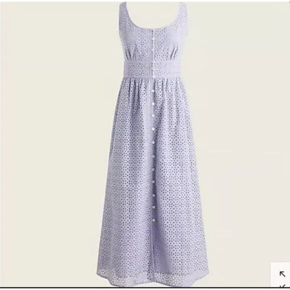 J. Crew Dresses & Skirts - J Crew Purple Eyelet Lace Babydoll Midi Dress Sz 6 Cottagecore Boho Feminine